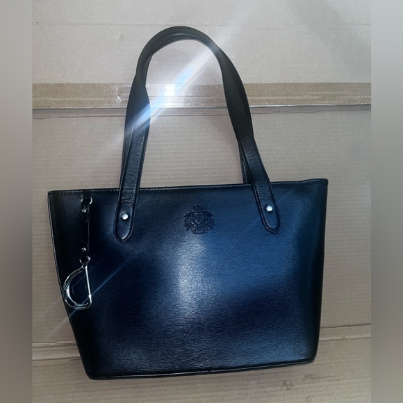 Sold LAUREN RALPH LAUREN TOTE SHOULDER BAG SAFFIANO LEATHER BLACK COLOR - Picture 4 of 13